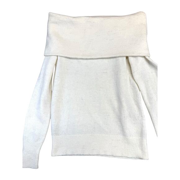 Club Monaco Charlotta Off Shoulder Sweater XS White Wool Alpaca Blend - Picture 5 of 9